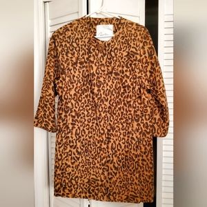 Vintage Animal Print Coat By Carol Anderson By Invitation, Size Small